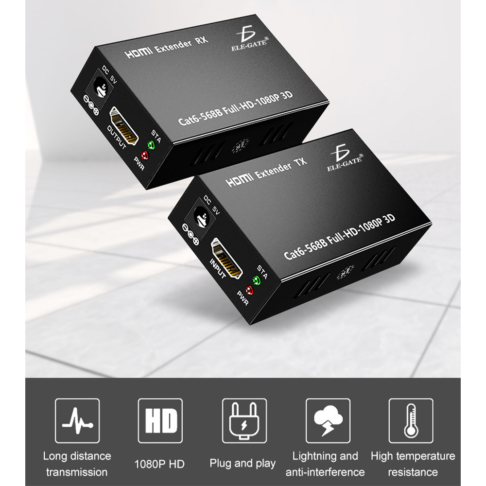 Kit De Extensores De Hdmi Utp Cat 6 1080p 60 Metros