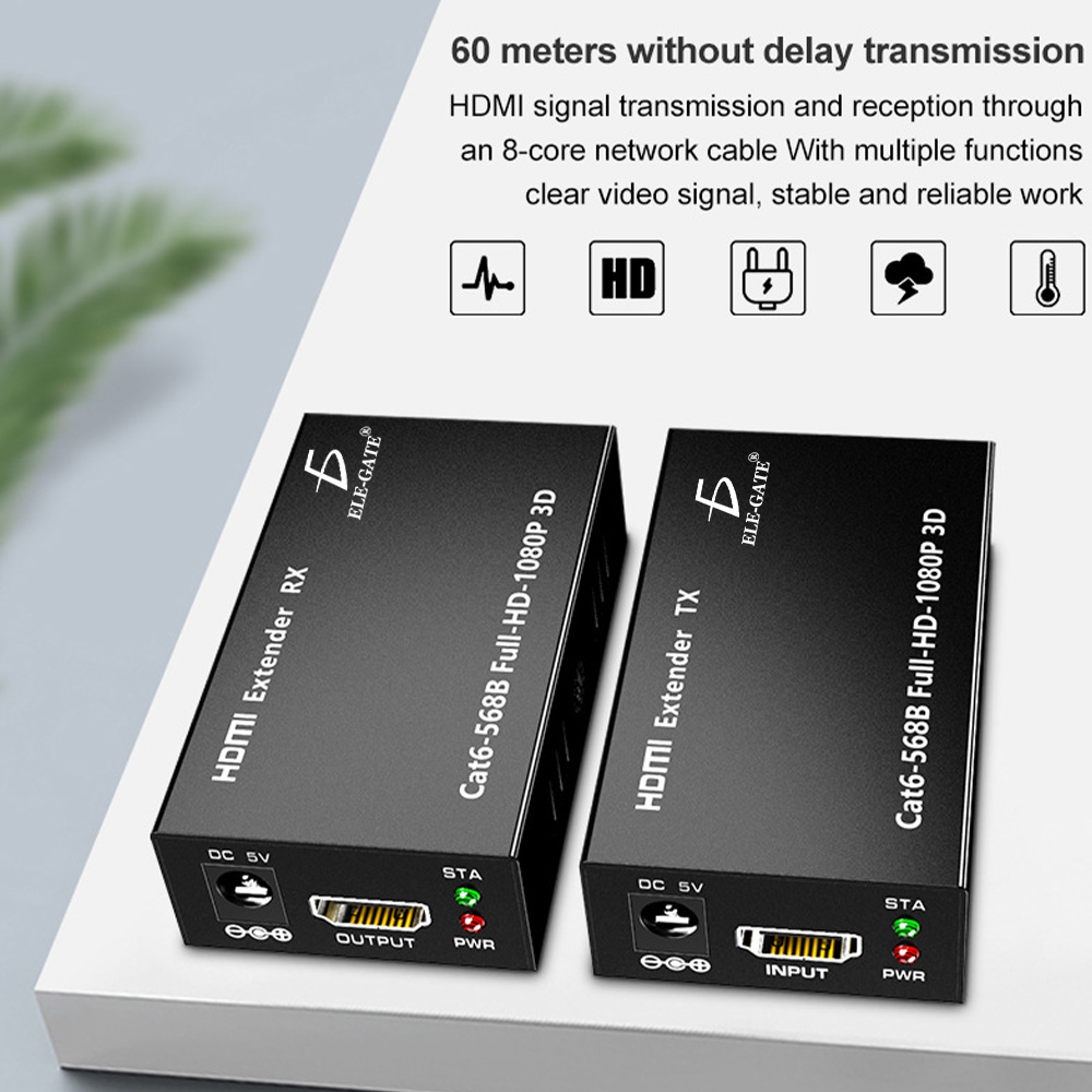 Kit De Extensores De Hdmi Utp Cat 6 1080p 60 Metros