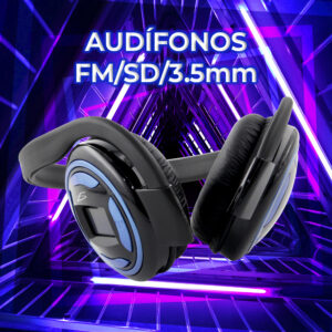 Audífonos Bluetooth con Radio FM y Tarjeta Sd