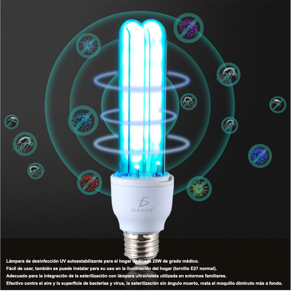 Foco Esteriliza Ultravioleta Uv 20w 110v Ozono Desinfecta