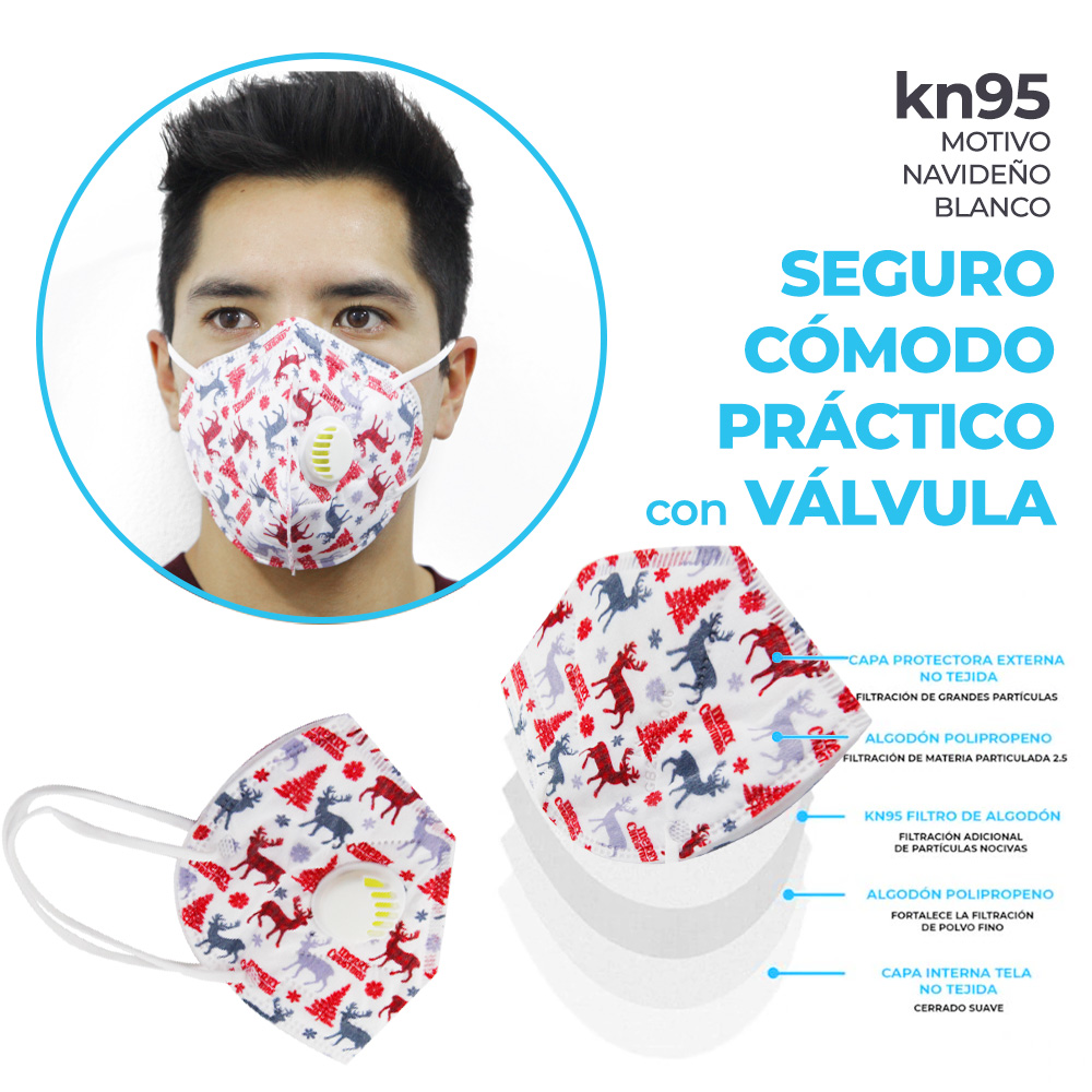 Cubrebocas Mascarillas N95 Con Valvula Para Navida