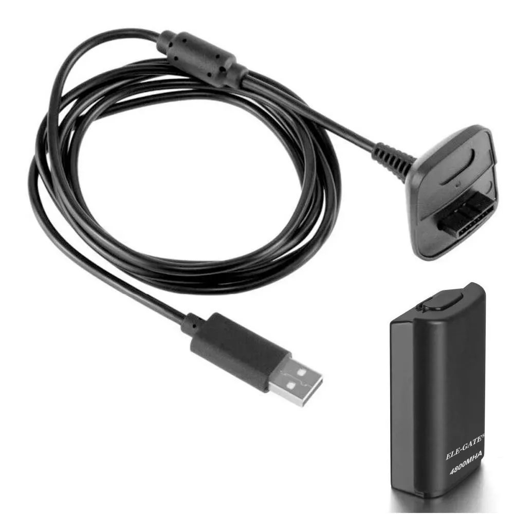 Kit Carga Y Juega Para Control Xbox 360 Cable Y Pila