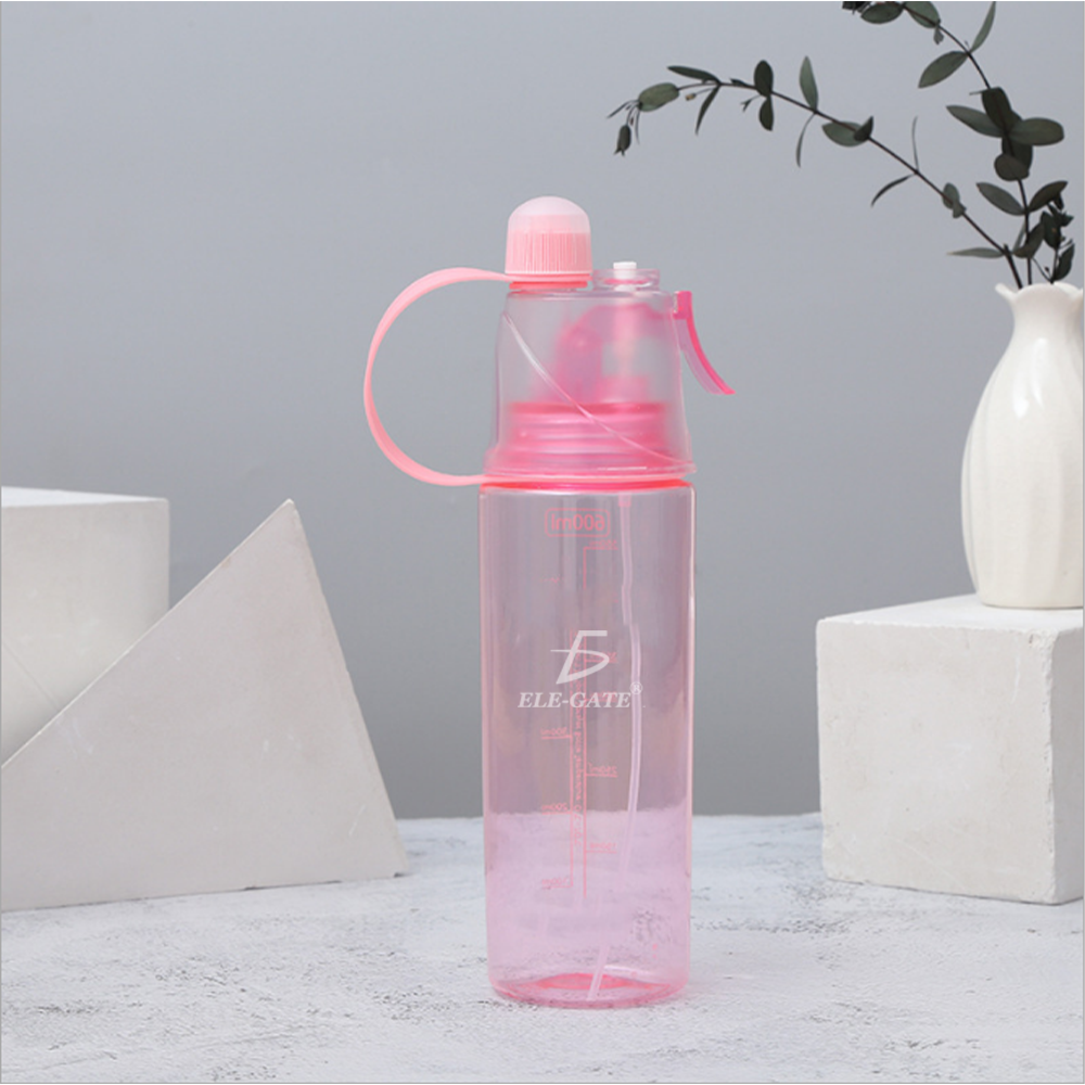 Botella De Agua Con Spray Atomizador 600ml