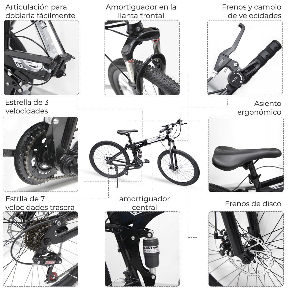 Bicicleta Plegable Plenty Ligera Portatil