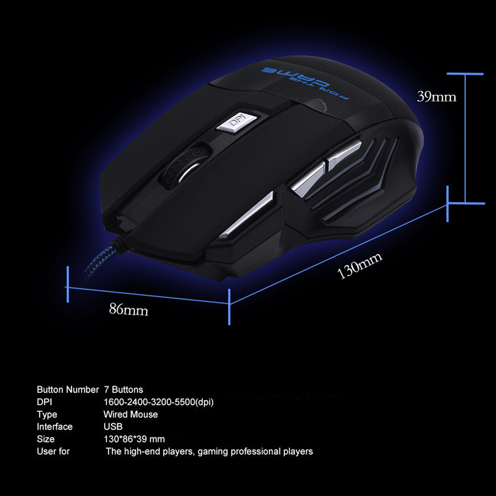 Mouse Gamer Usb Optico 7 Botones Plug And Play