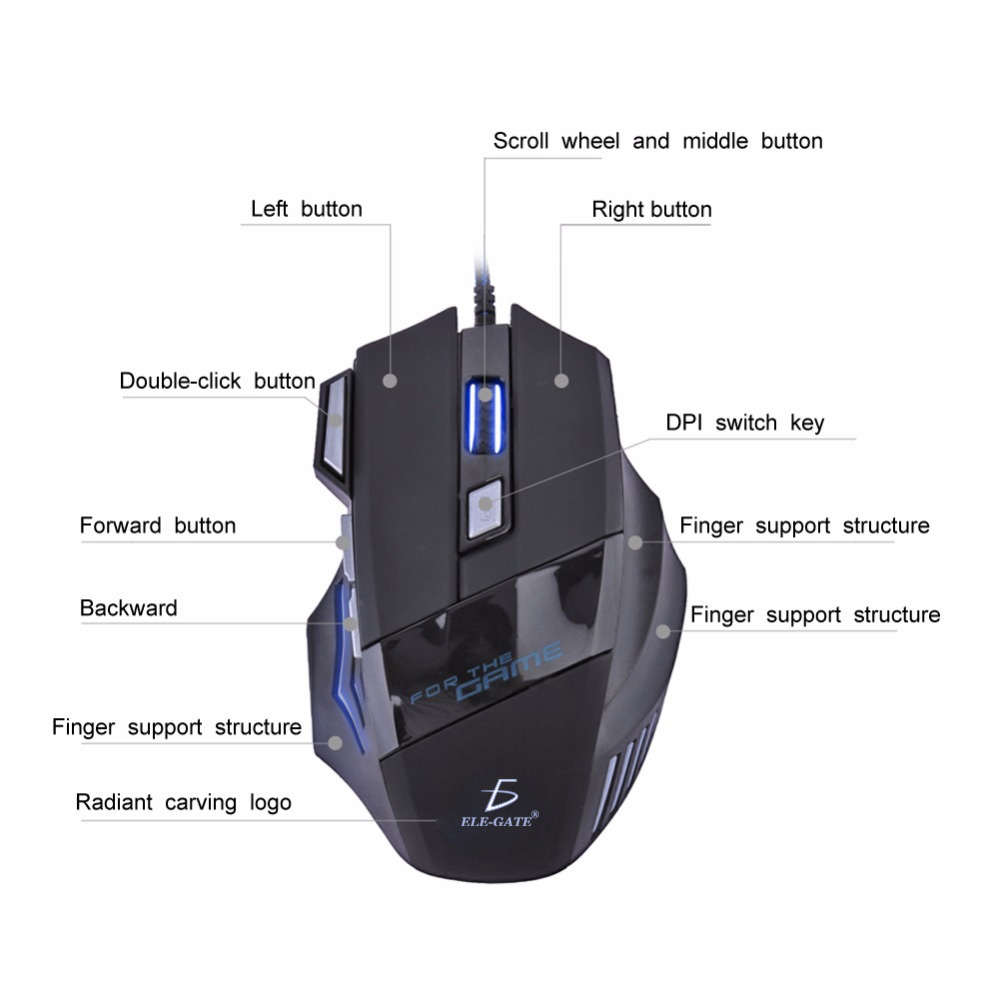 Mouse Gamer Usb Optico 7 Botones Plug And Play
