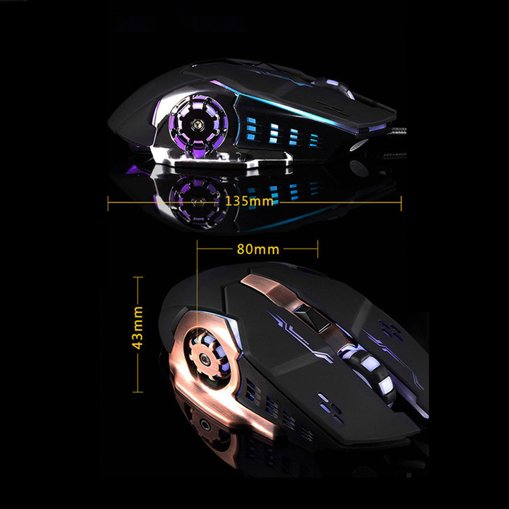 Mouse Usb Sensor Gamer 3200 Dpi Luz Led Rgb Laptop Pc
