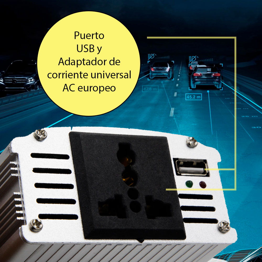 Inversor De Corriente Automotriz 12v A 110v 300w