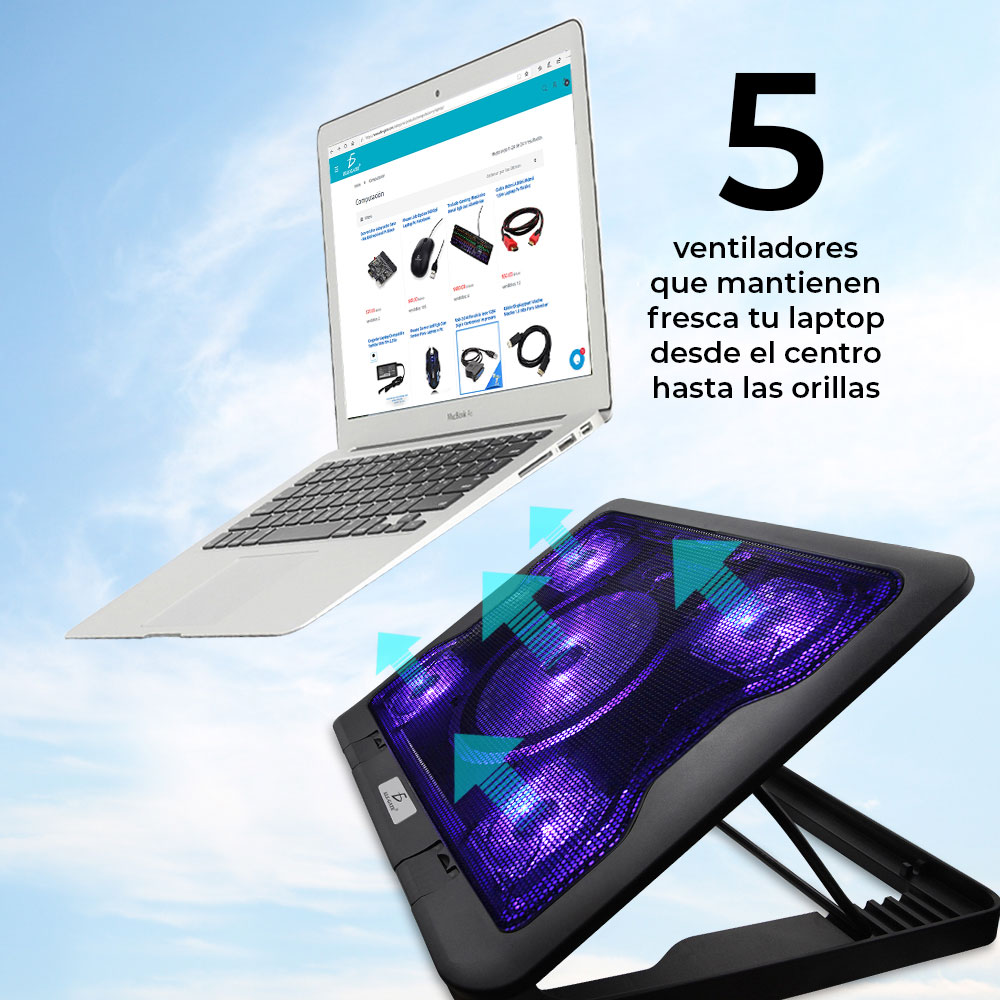 Base Enfriadora 5 Ventiladores Laptop Posiciones Xbox Ps3