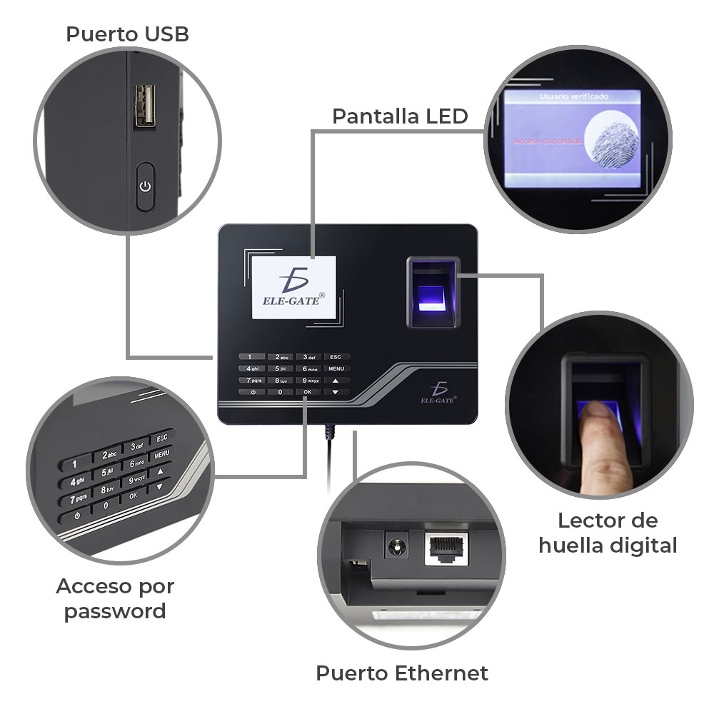 Reloj Checador Huella Digital Red Internet Y Memoria Usb