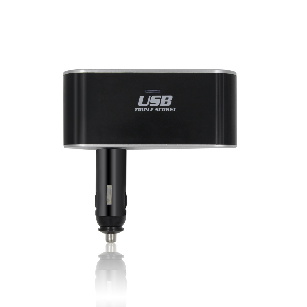 Cargador De Coche 3 Enchufes Encendedor Adaptador Splitter Con Usb