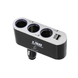 Cargador De Coche 3 Enchufes Encendedor Adaptador Splitter Con Usb 