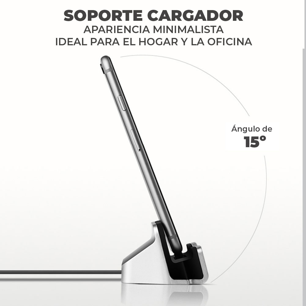 Cargador Rápido Con Base Soporte Alámbrico Para Andorid Celular Type C