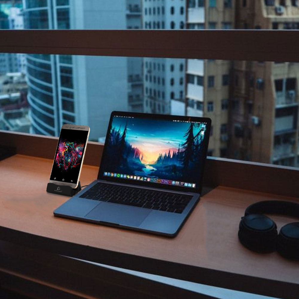 Cargador Rápido Con Base Soporte Alámbrico Para Andorid Celular Type C