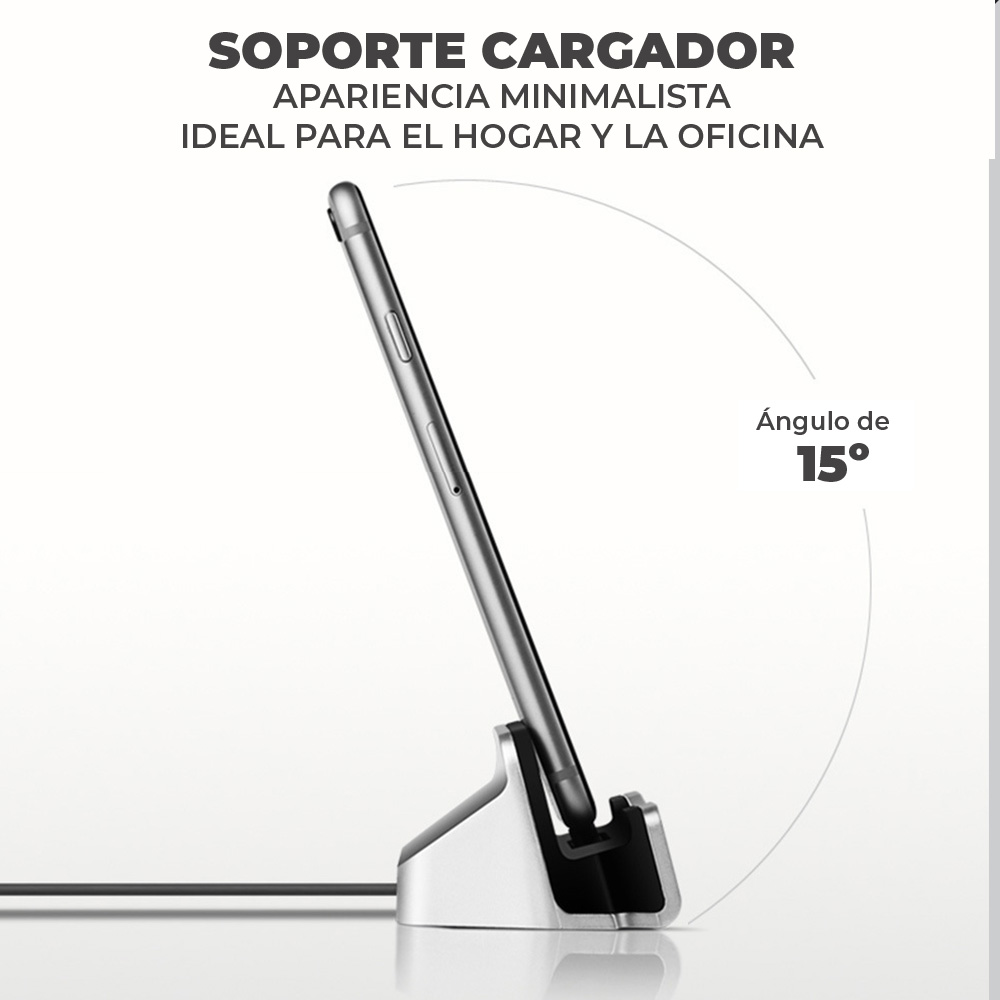 Cargador Rápido Basa Con Soporte Alámbrico Para Iphone