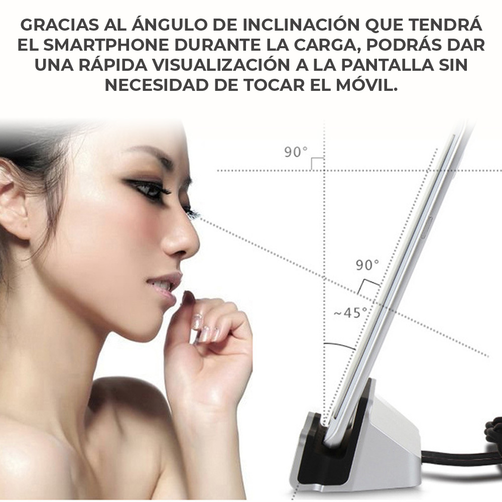 Cargador Rápido Basa Con Soporte Alámbrico Para Iphone