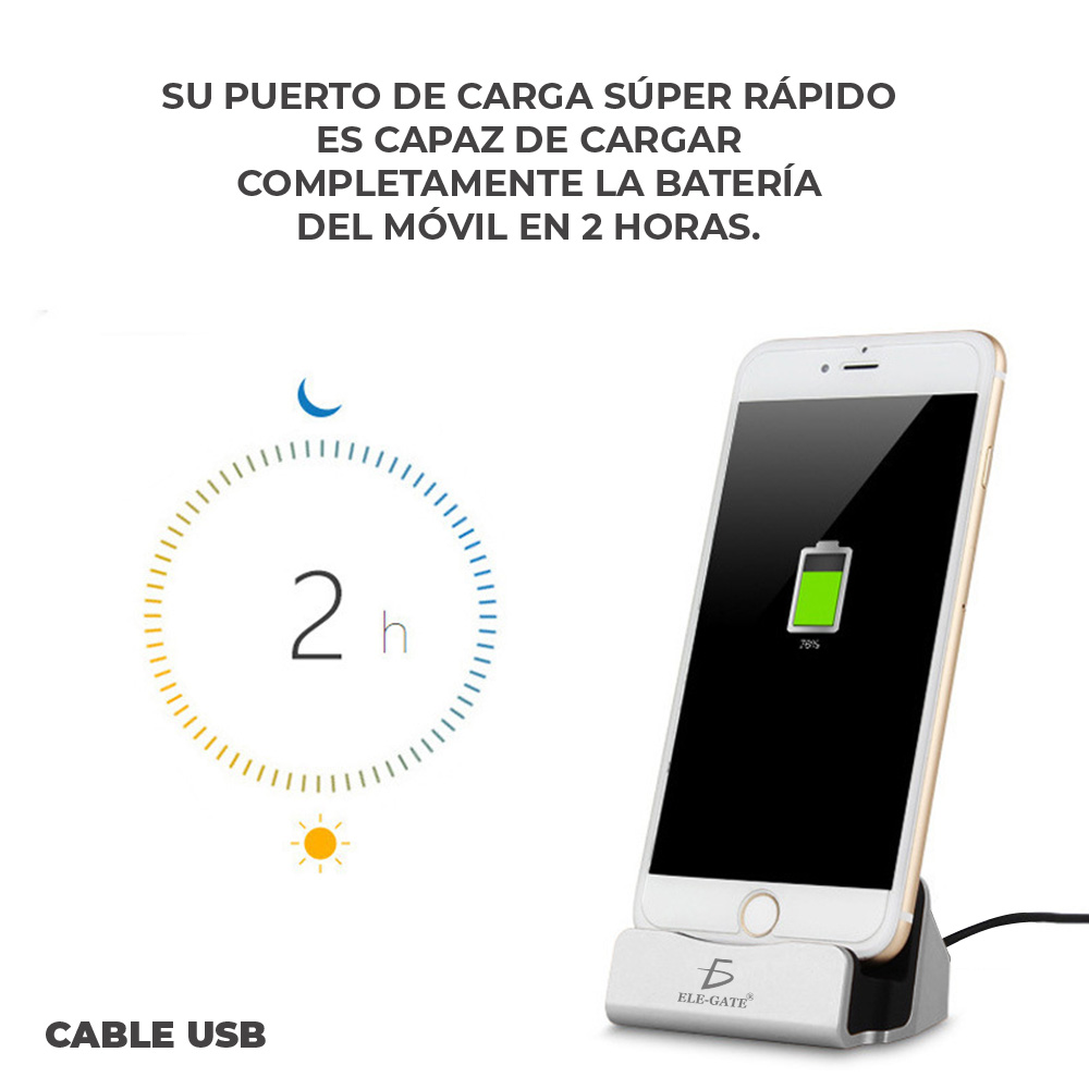 Cargador Rápido Basa Con Soporte Alámbrico Para Iphone