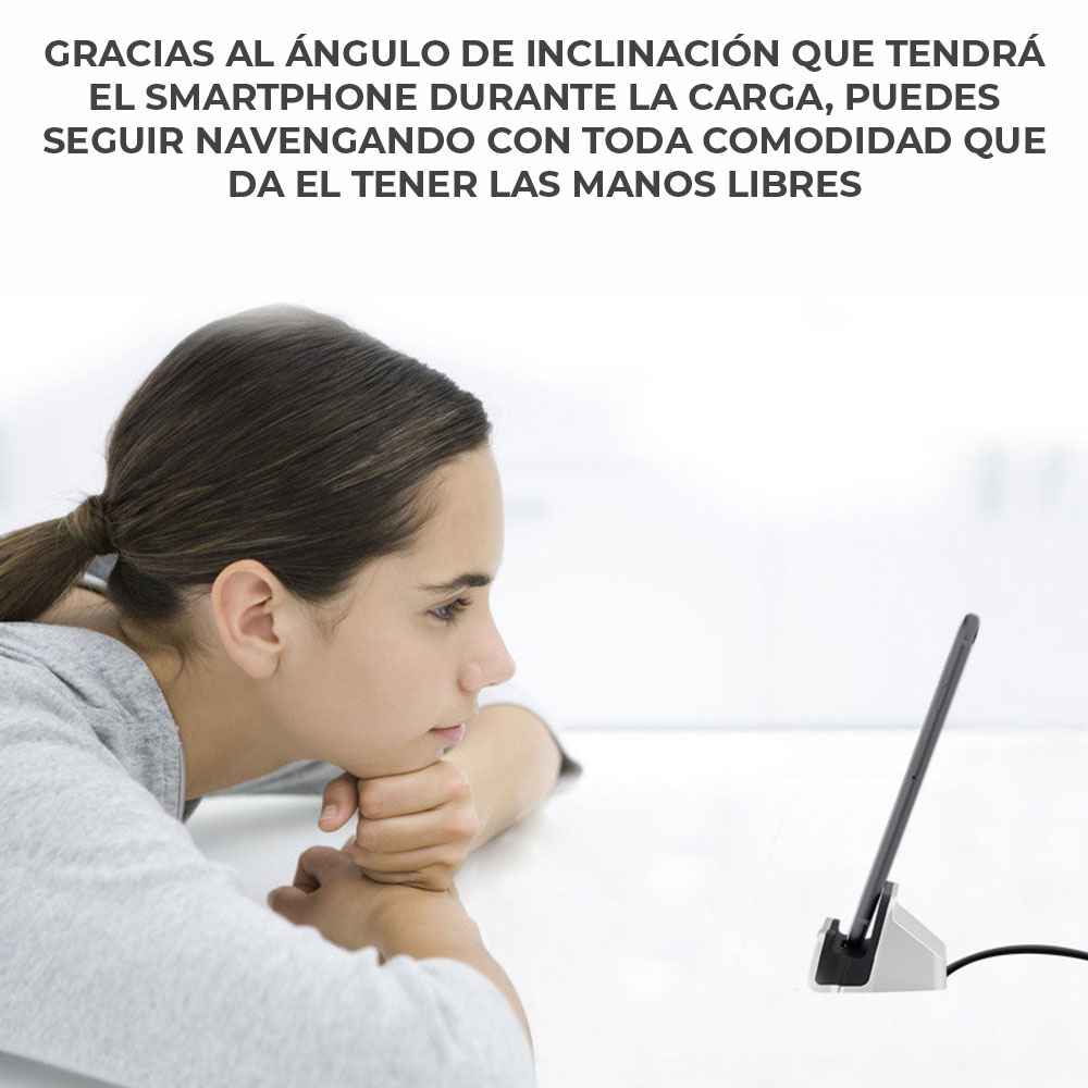 Cargador Rápido Base Soporte Alámbrico Celular V8