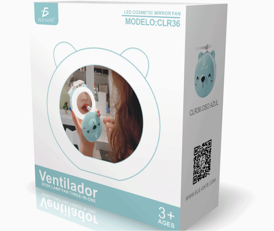 Espejo De Maquillaje Luz Led Ventilador Portátil Recargable