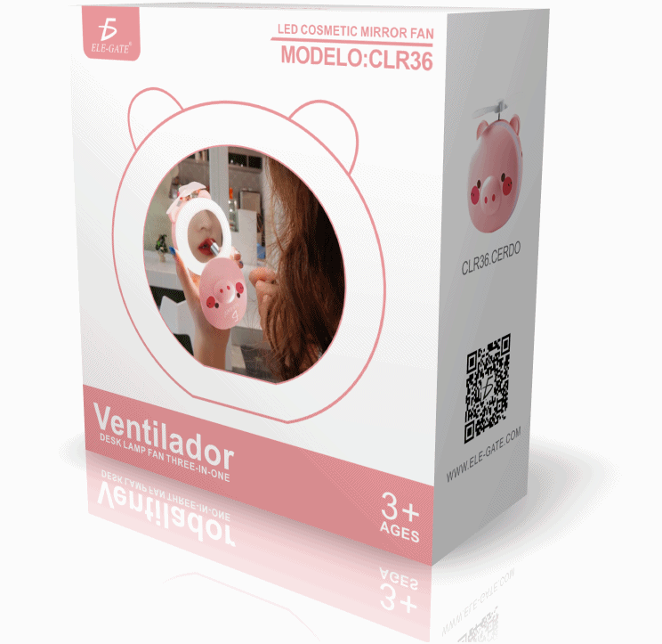 Espejo De Maquillaje Luz Led Ventilador Portátil Recargable