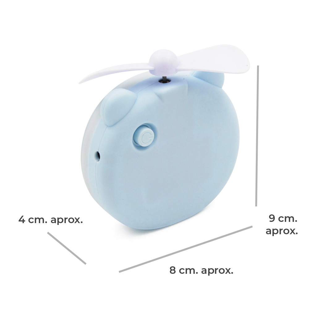 Espejo De Maquillaje Luz Led Ventilador Portátil Recargable