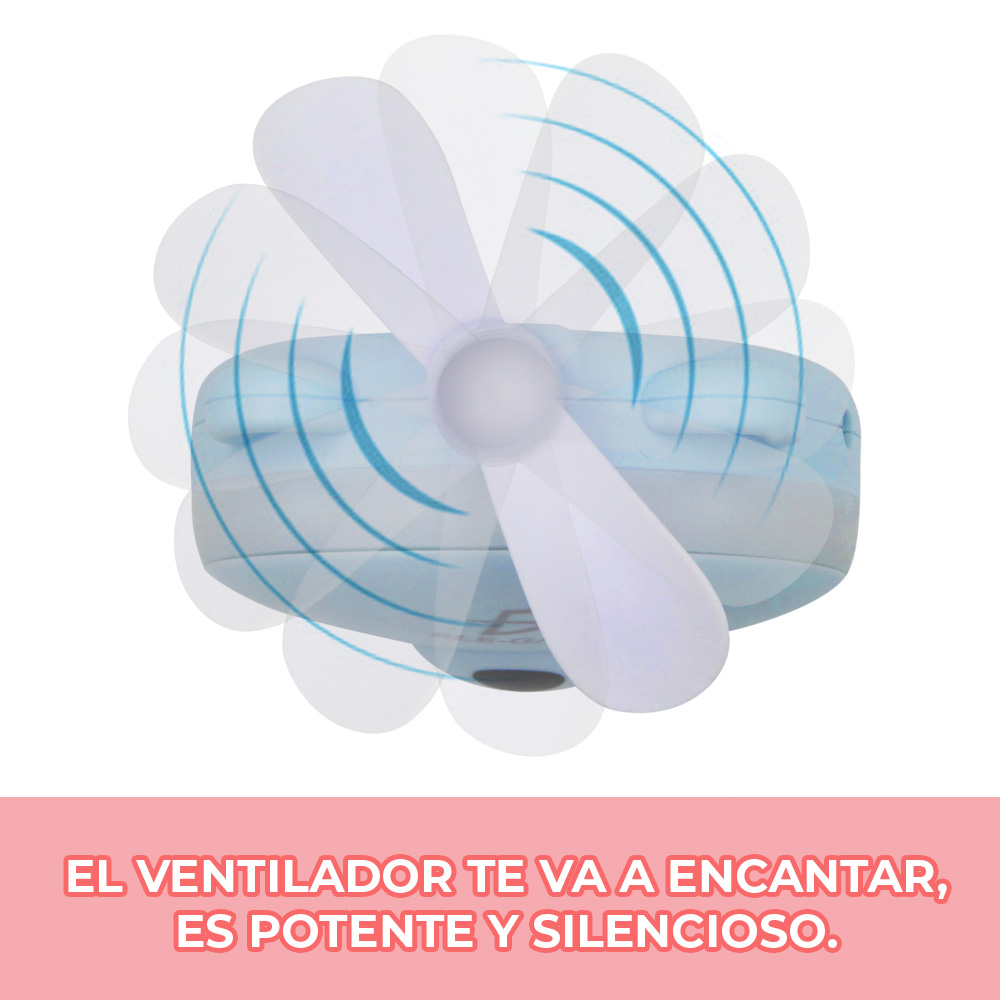 Espejo De Maquillaje Luz Led Ventilador Portátil Recargable