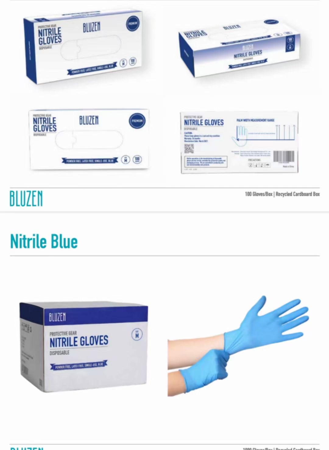 Guantes De NITRILE CAJITA de 100pcs AZUL Y NEGRO - Image 3