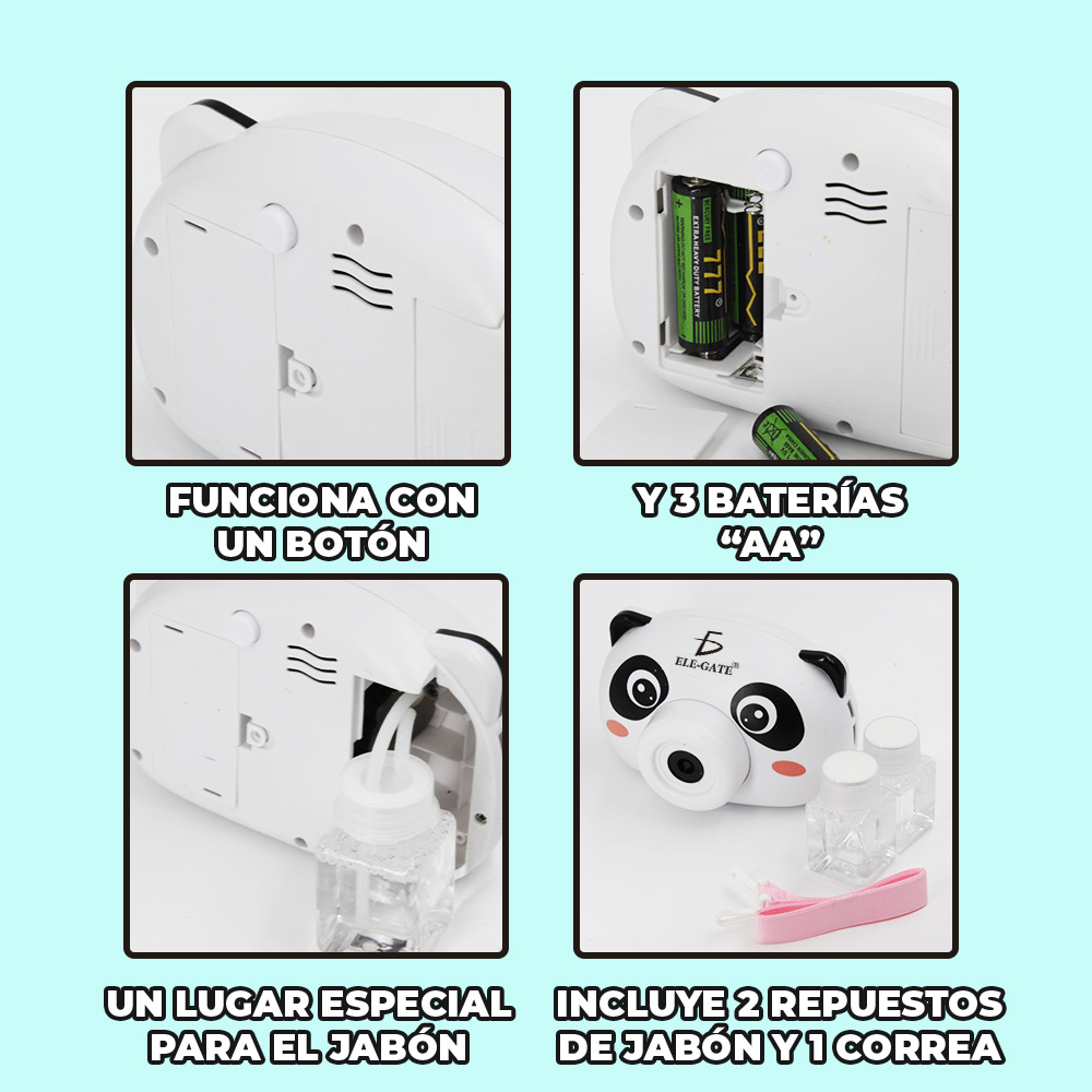 Máquina de Burbujas Automática en Forma de Cámara Panda 