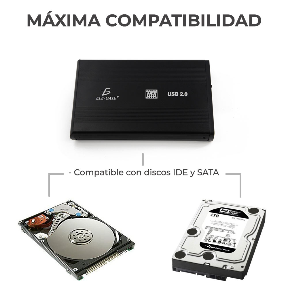 Gabinete Case Disco Duro Sata IDE 3.5 Pulgadas A Usb 2.0