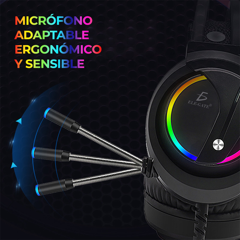 Diadema Audifonos Gamer Rgb Led Colores Ps4 Xbox Pc Laptop