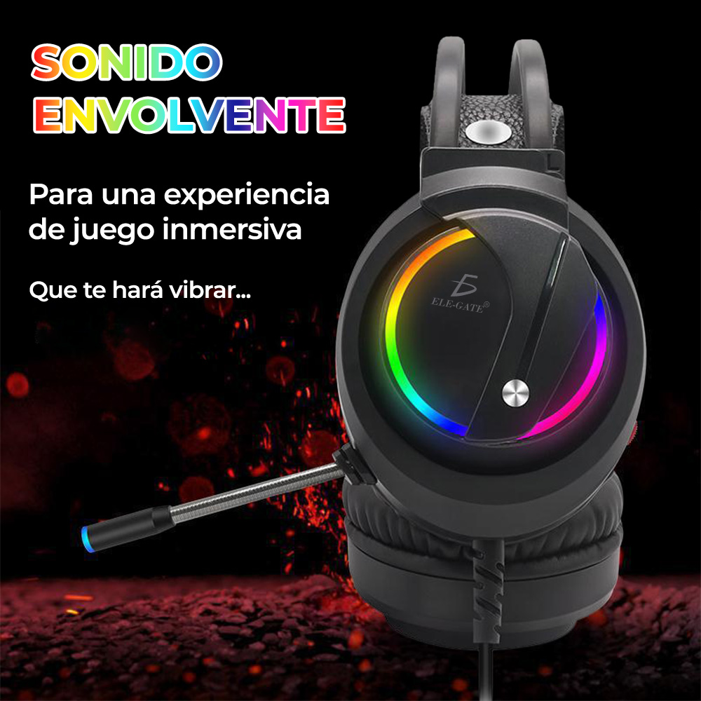 Diadema Audifonos Gamer Rgb Led Colores Ps4 Xbox Pc Laptop