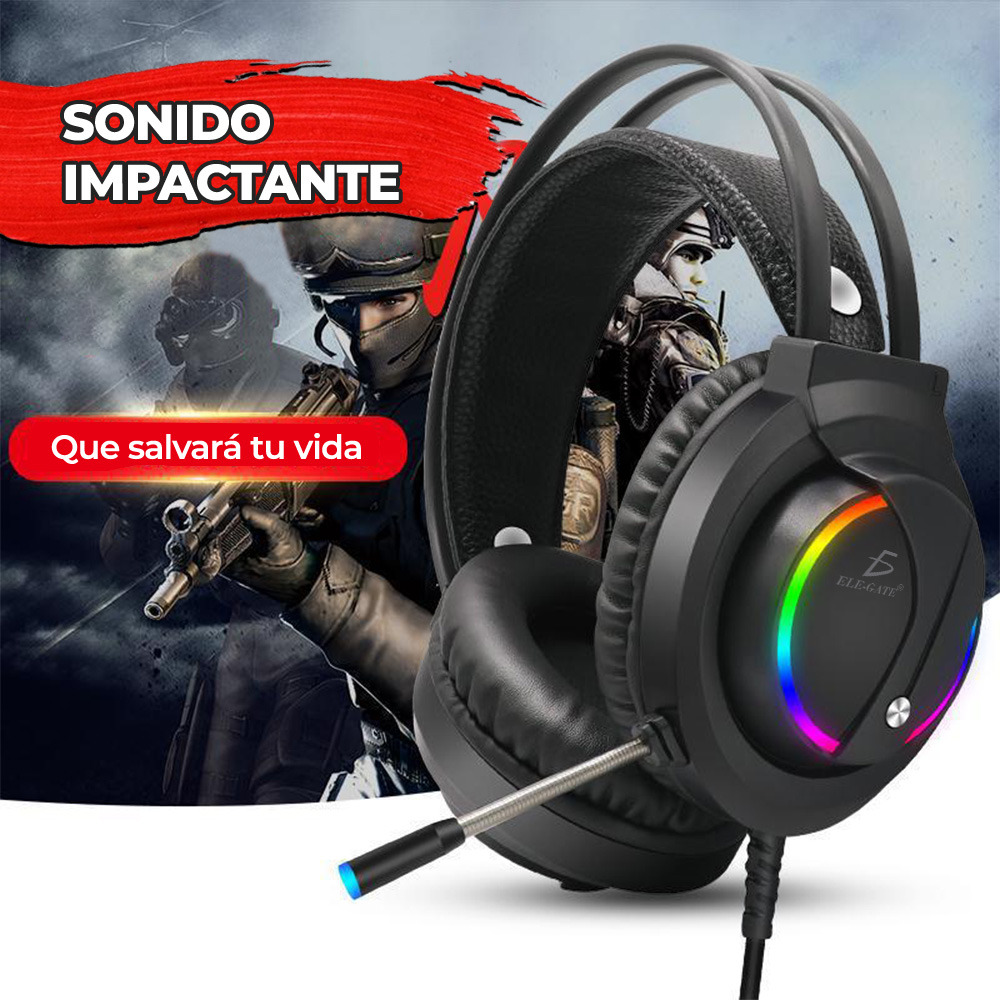 Diadema Audifonos Gamer Rgb Led Colores Ps4 Xbox Pc Laptop