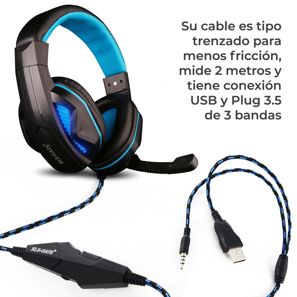 Audifonos Gamer Rgb Led Colores Diadema Ps4 Xbox Pc Laptop