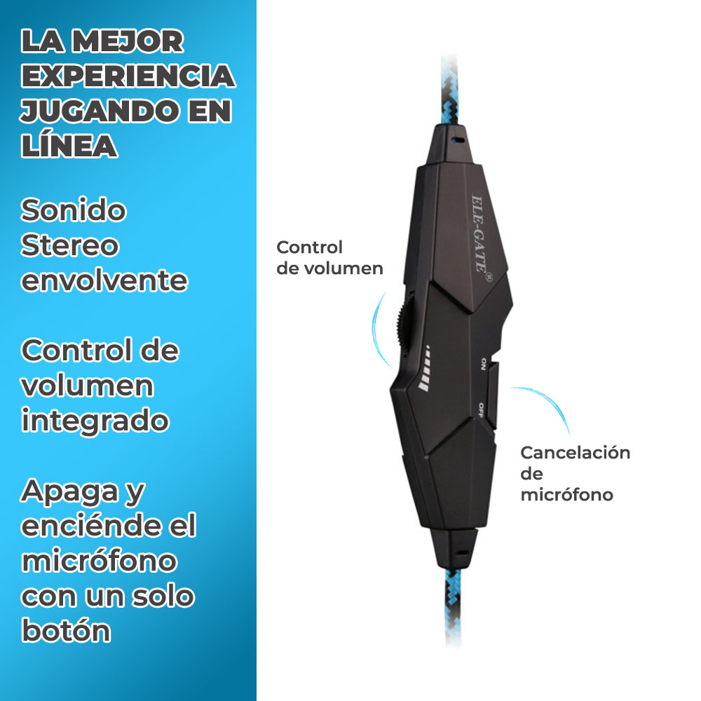 Audifonos Gamer Rgb Led Colores Diadema Ps4 Xbox Pc Laptop