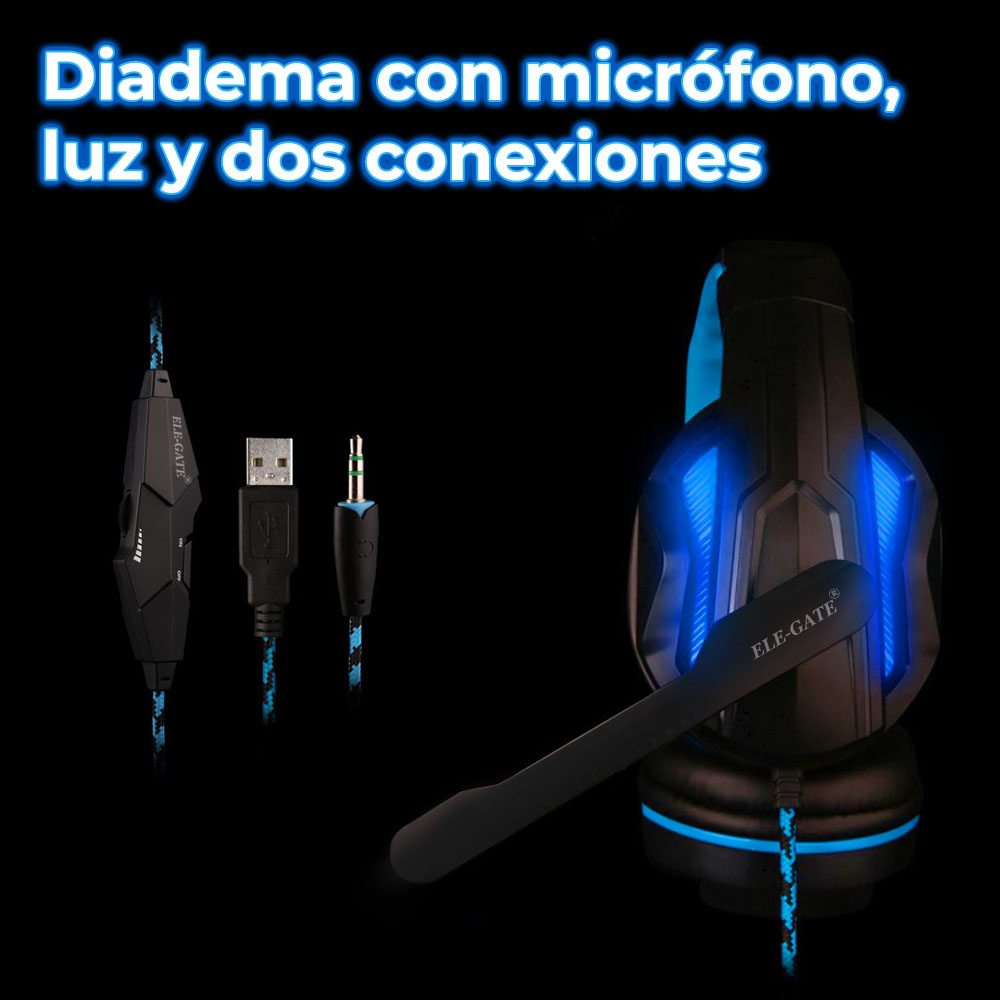 Audifonos Gamer Rgb Led Colores Diadema Ps4 Xbox Pc Laptop