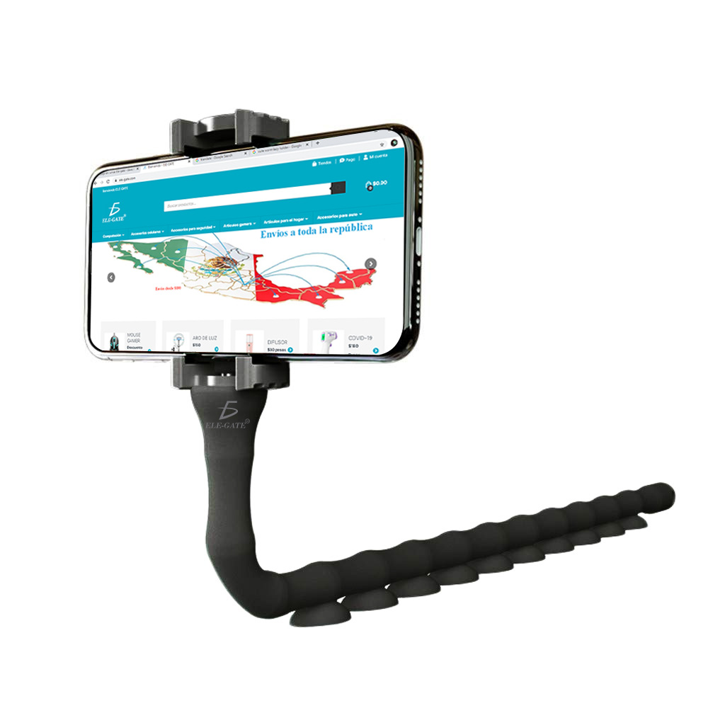 Soporte Flexible Para Celular Con Ventosas de Succión en forma de gusanito