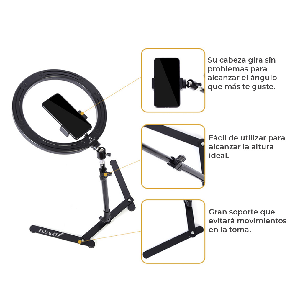 Lampara Aro Luz Led Foto Video Maquillaje Incluye Tripié