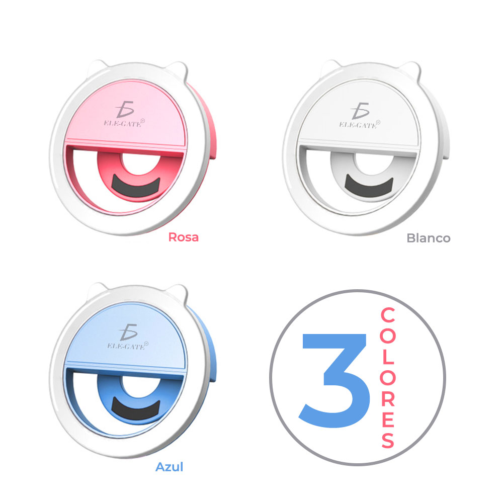 Aro Luz Led Selfie Para Celular De Clip Recargable