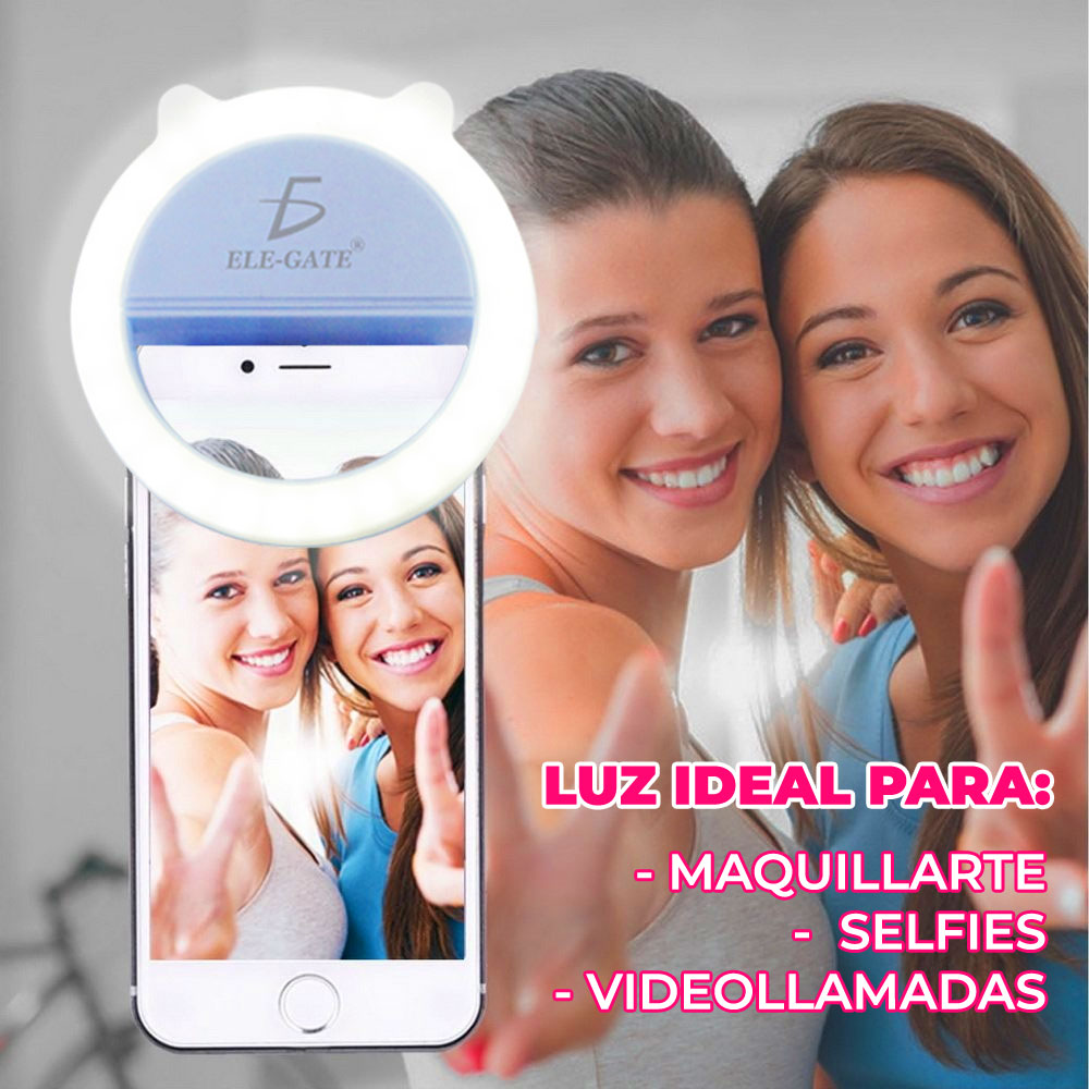 Aro Luz Led Selfie Para Celular De Clip Recargable 