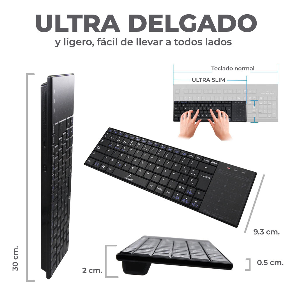 Mini Teclado Bluetooth Inalambrico Touchpad Recargable