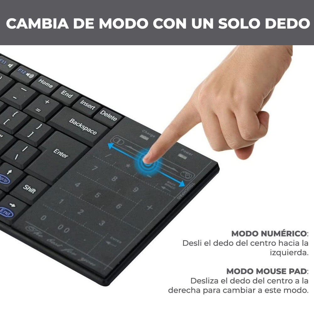 Mini Teclado Bluetooth Inalambrico Touchpad Recargable
