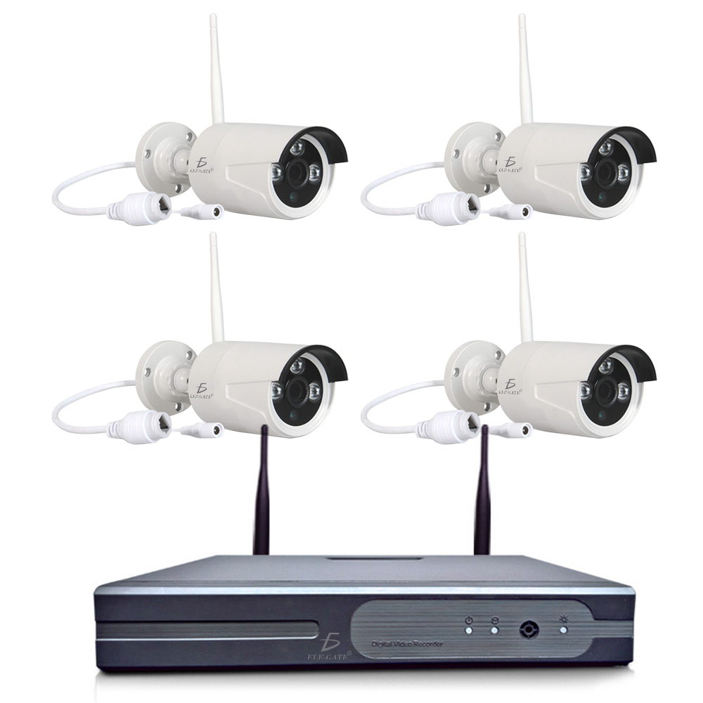 Kit De 4 Camaras Inalambricas Con Dvr para Seguridad Exterior