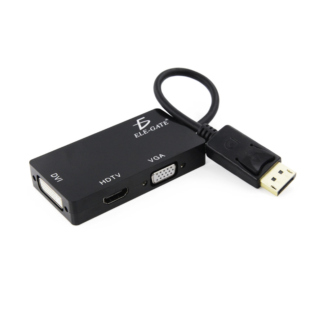 Adaptador 3 En 1 Dp Displayport A Hdmi Vga Dvi De Mac