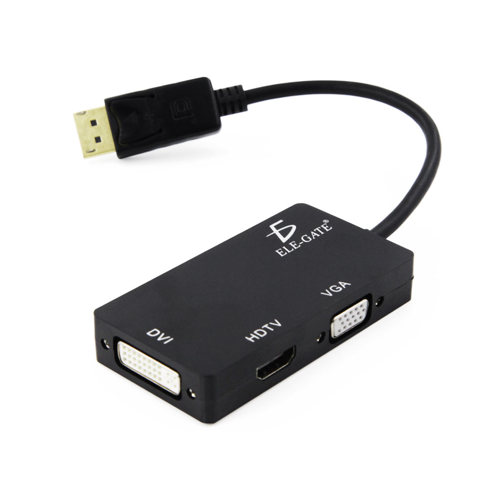 Adaptador 3 En 1 Dp Displayport A Hdmi Vga Dvi De Mac