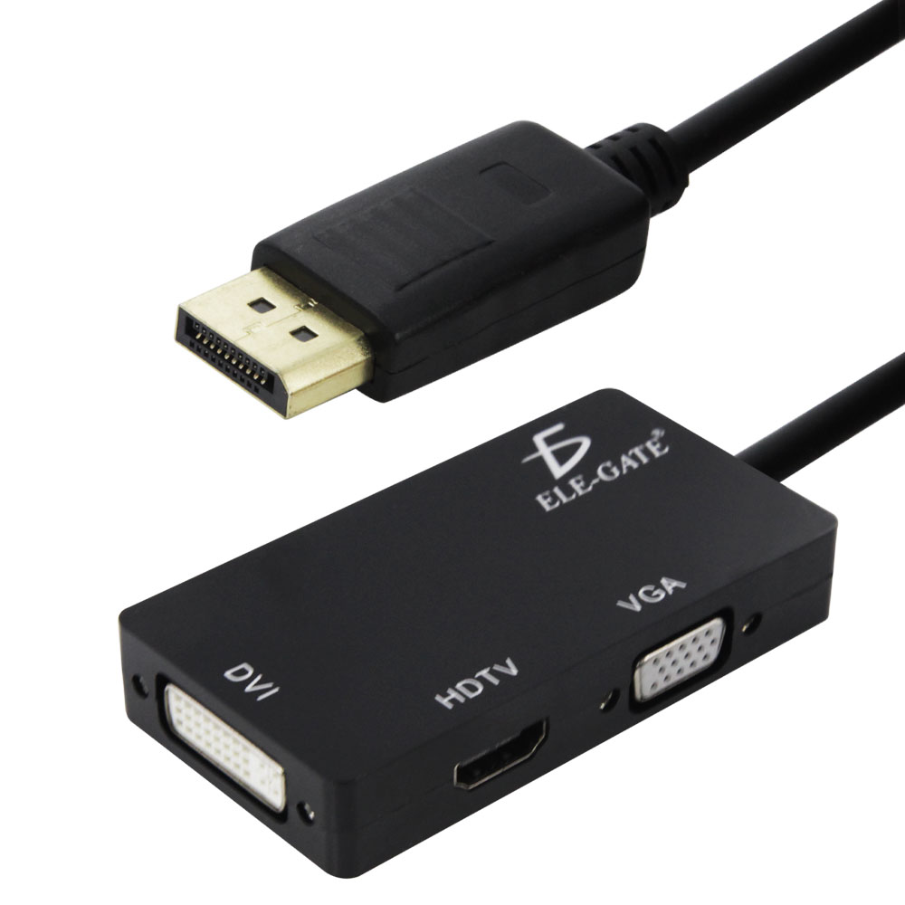 Adaptador 3 En 1 Dp Displayport A Hdmi Vga Dvi De Mac