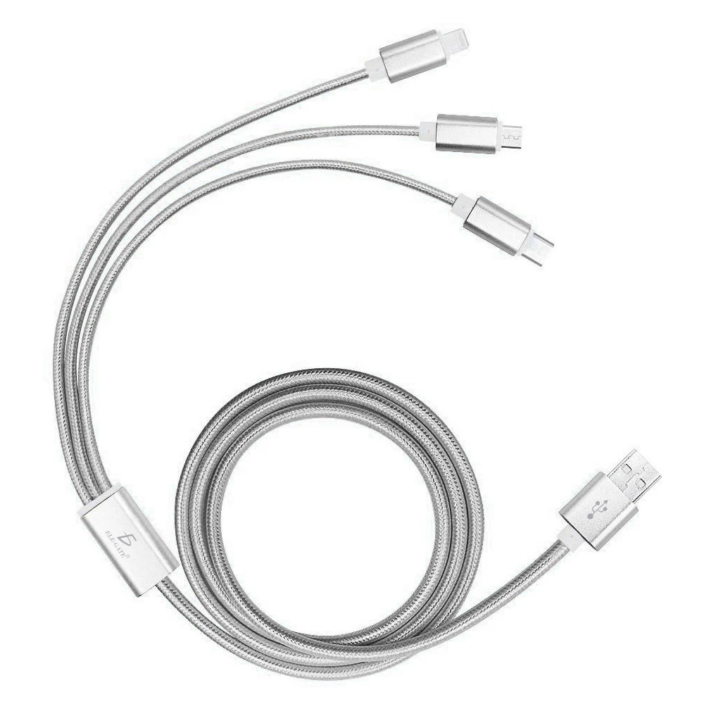 Cable Celular Usb Reforzado 3-1 Micro Usb Tipo C Lightning V8 Type-c para andorid y iphone