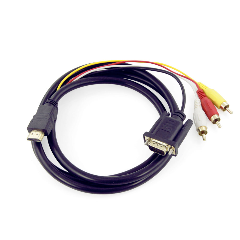 Cable Adaptador De Convertidor Hdmi A Vga 3 Rca Para Hdtv