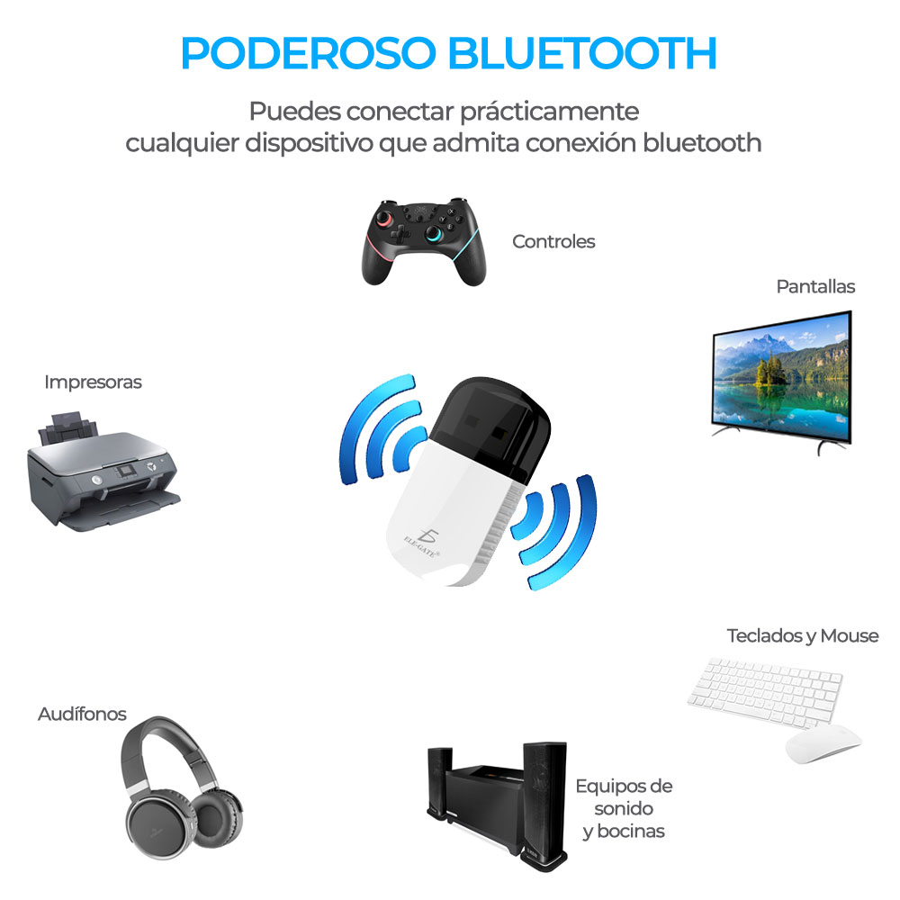 Mini Adaptador USB Wifi Inalámbrico 5G Y Bluetooth 2 En 1