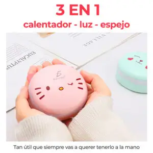 Calentador De Manos Con Aro de Luz y Espejo Recargable