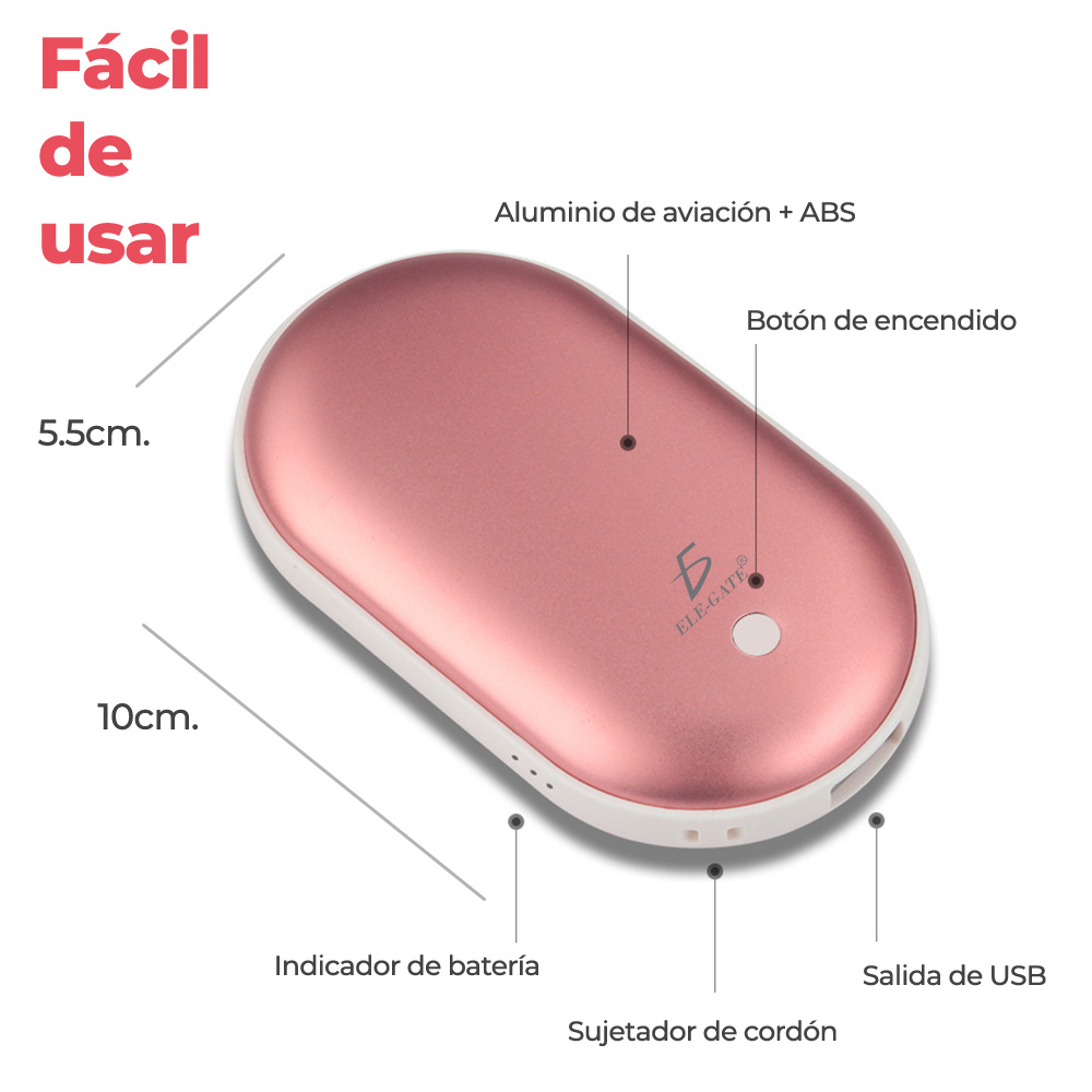 Calentador De Manos Con PowerBank Pila Recagable